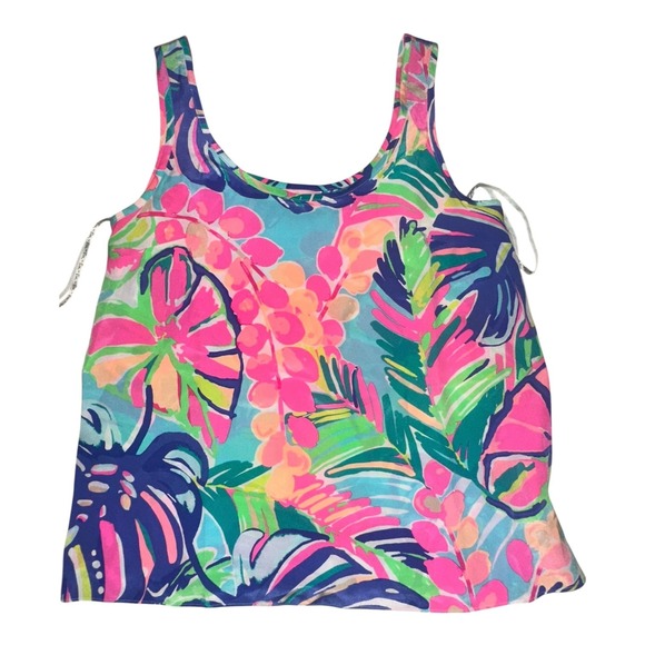 Lilly Pulitzer Tops - Lilly Pulitzer Womens M Cosmos Floral Print Silk Tank Top